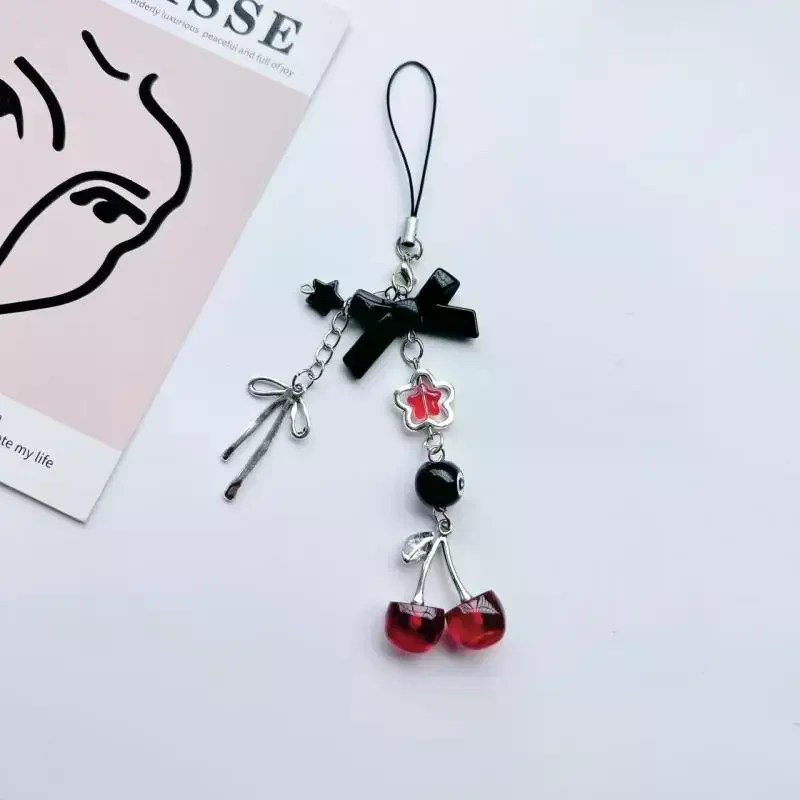 Phone Accessories Red - 1 Piece Charms Red Cherry Bow