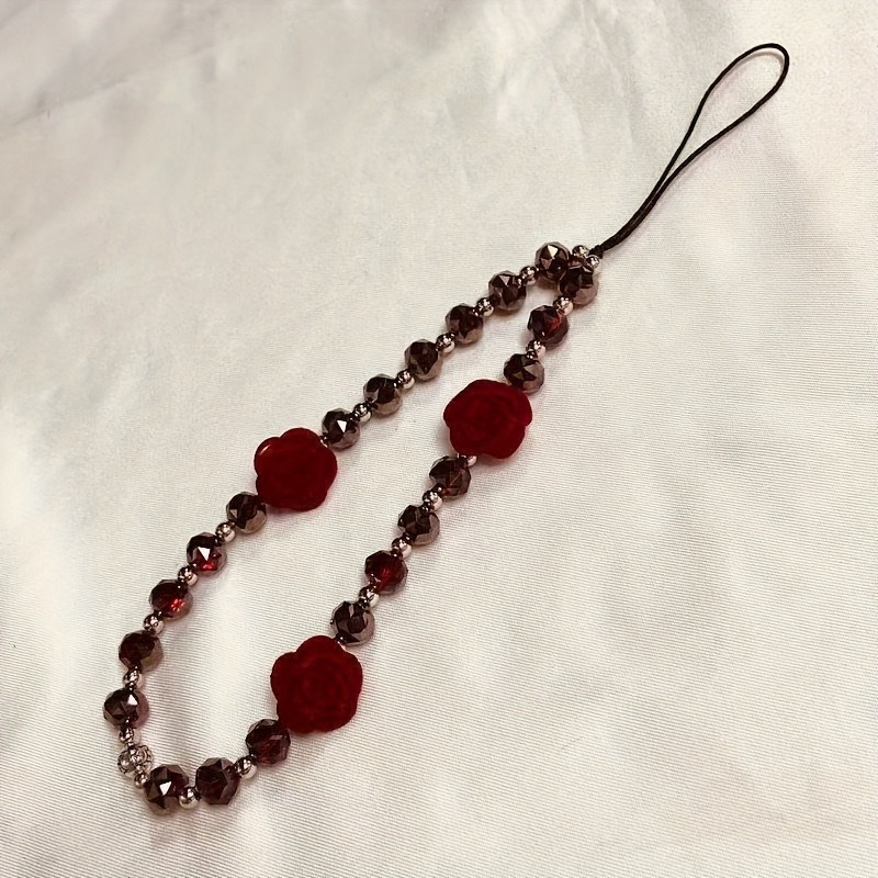 Phone Accessories Red - 1PCS Wine Red Rose Flower Phone