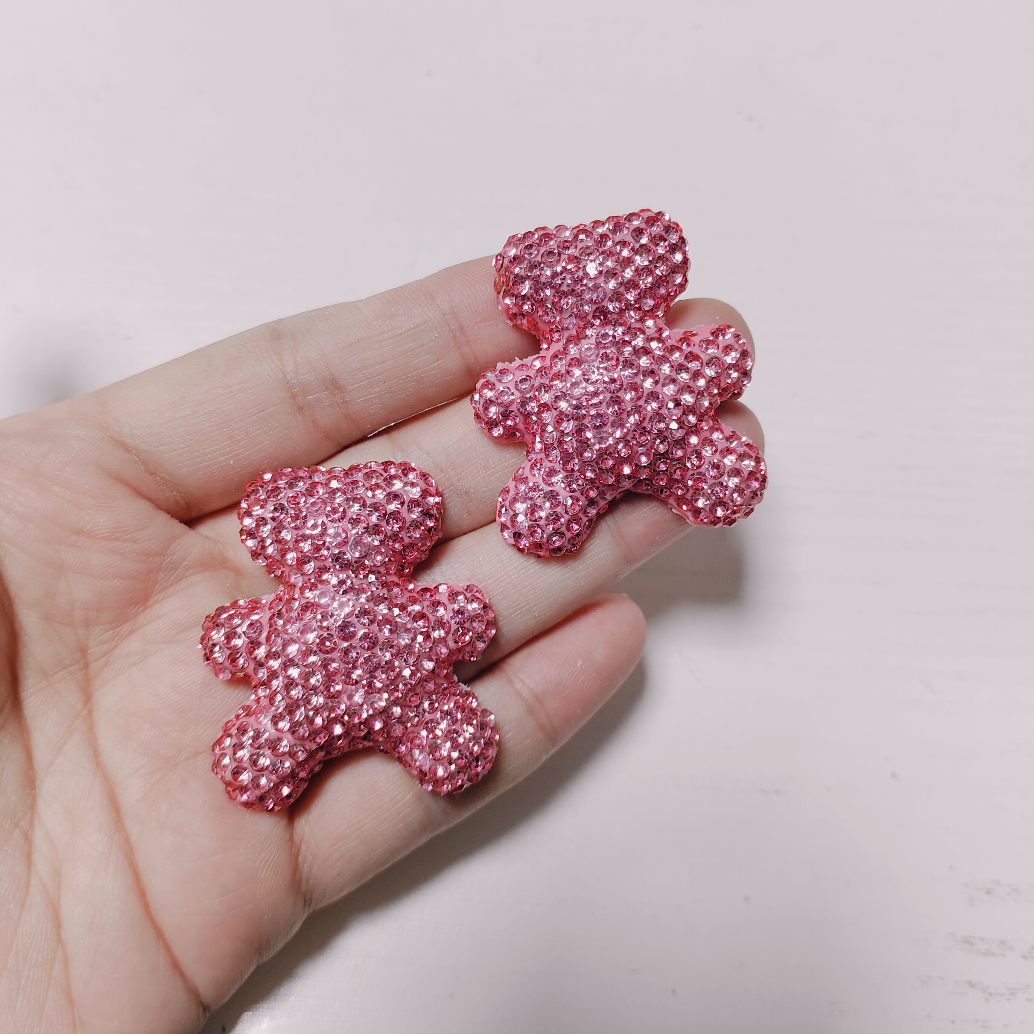Phone Accessories Red - 2Pcs Shiny Full Rhinestone Bear Bow