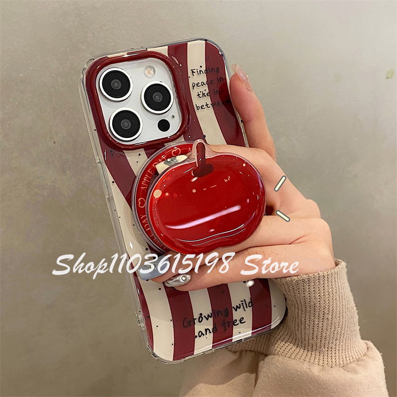 Korean Cute Cartoon Red Apple  - Phone Accessories Red recension och pris