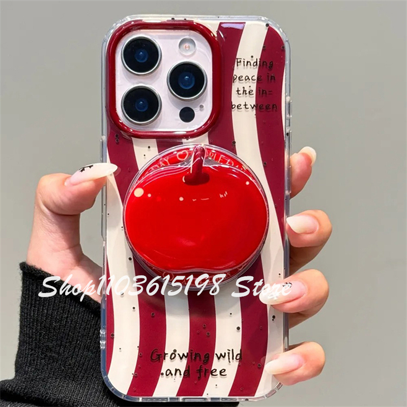 Korean Cute Cartoon Red Apple  - Phone Accessories Red recension och pris