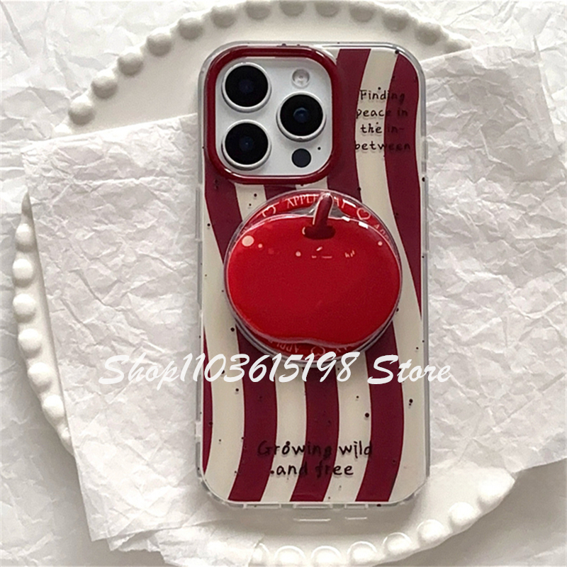 Korean Cute Cartoon Red Apple  - Phone Accessories Red recension och pris