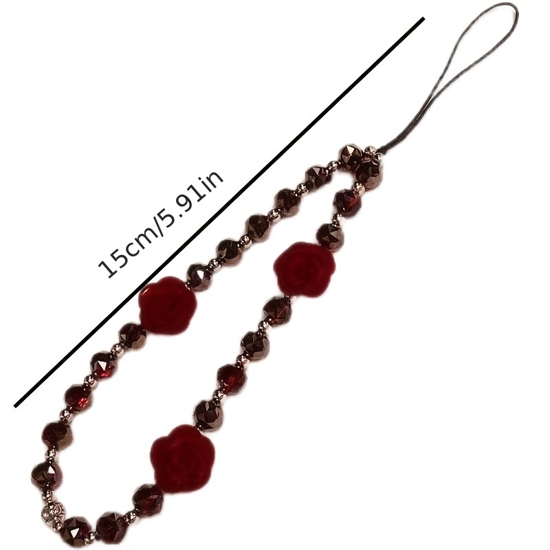 1PCS Wine Red Rose Flower Phon - Phone Accessories Red recension och pris