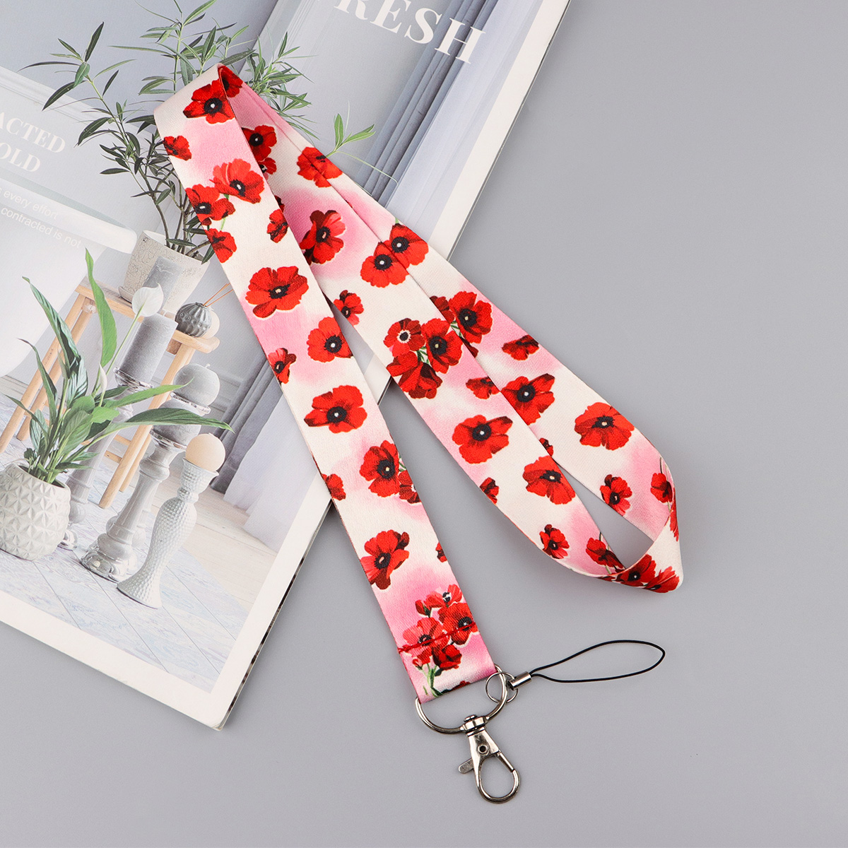 Trendy Pink Cherry Lanyard Key - Phone Accessories Red recension och pris